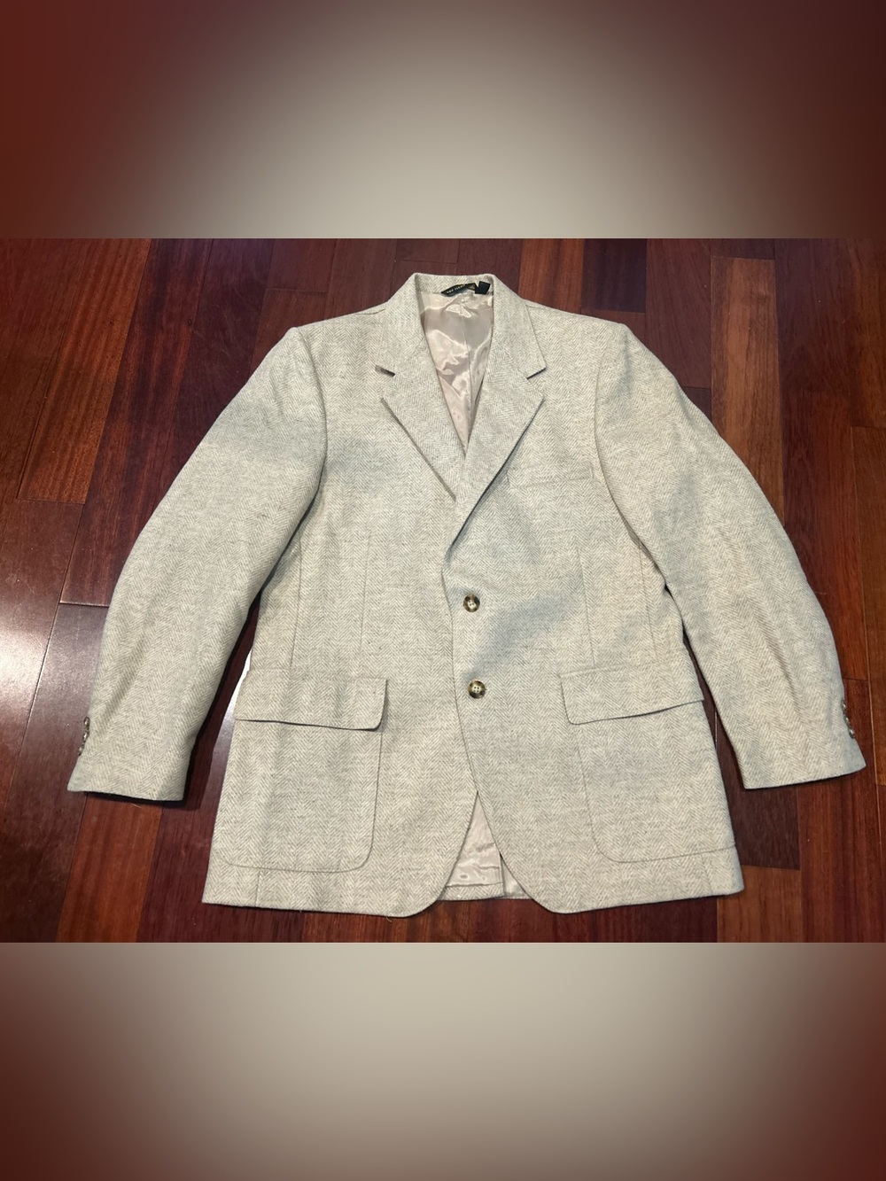 Classic Camel/Tan Men's Blazer - Tailored Two-Button Jacket Herringbone Wool